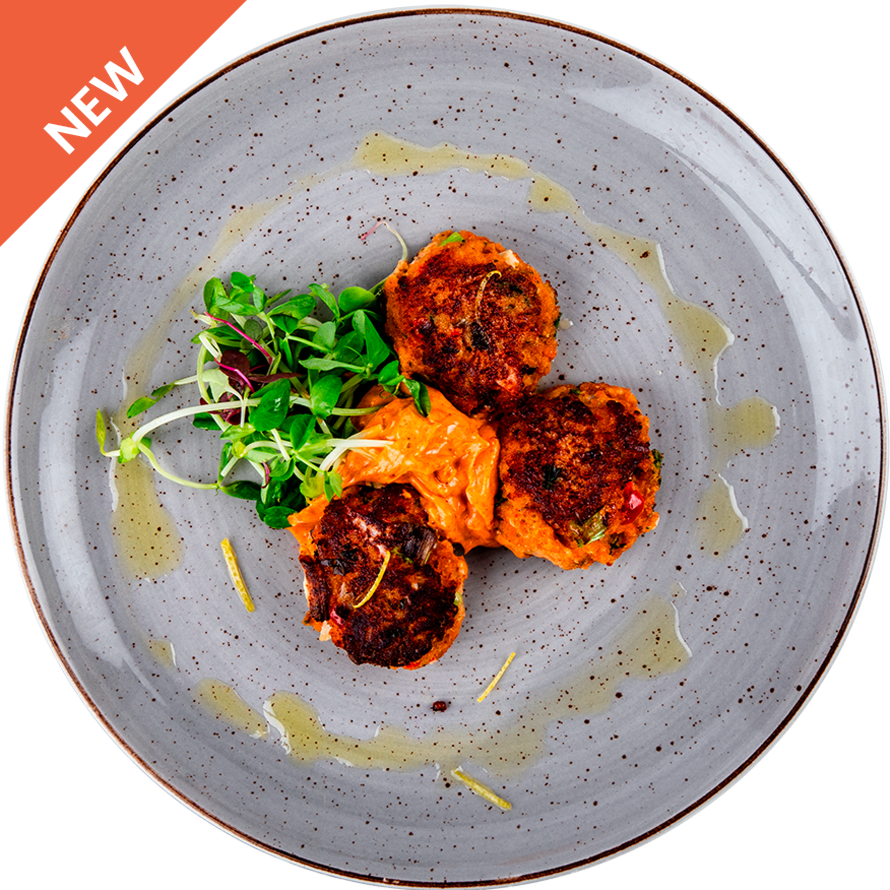 Lobster & Herb Cakes with Lime Cilantro Sauce