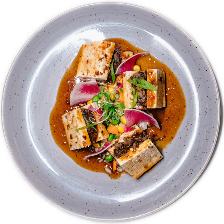 Vegan - Mushroom Stuffed Tofu with Spicy Soy