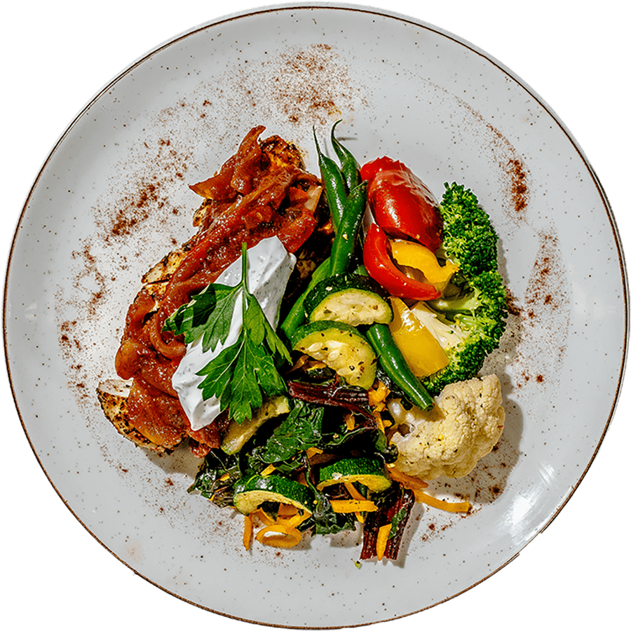 Keto - Hungarian Grilled Chicken w/ Paprikash Sauce and Dill Sour Cream