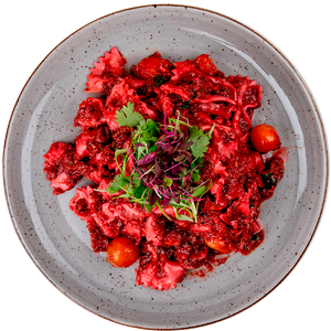 Vegan - Farfalle with Beetroot Bolognese