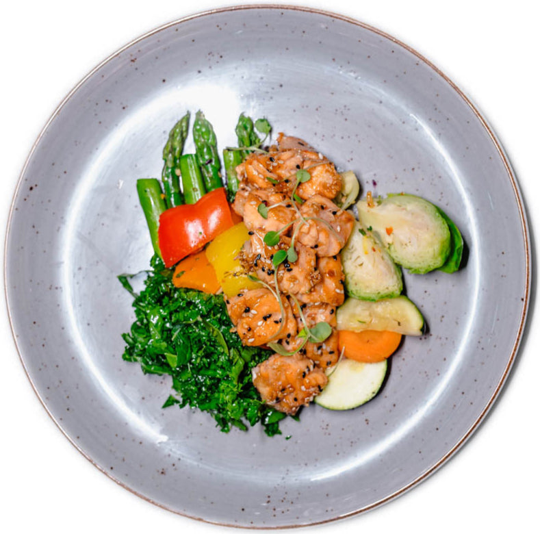 Weight Loss - Sesame Salmon Bites with Tangy Teriyaki Aioli (Organic Atlantic Salmon)