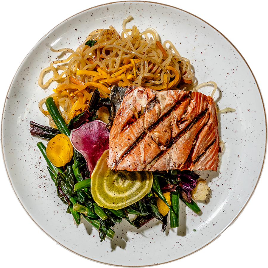 Athlete – Sweet Potato Noodle Bowl with Salmon & Lemon