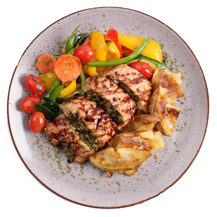 Paleo - Garlic & Herb Turkey Roulade with Pomegranate Glaze