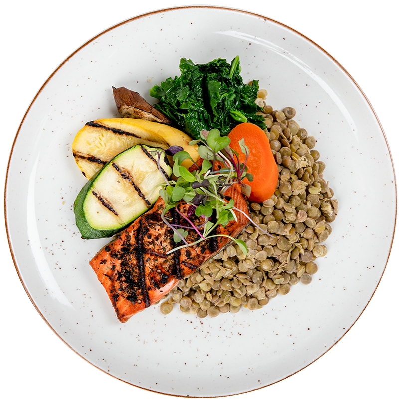 Athlete – Salmon with Green Lentils & Lemon