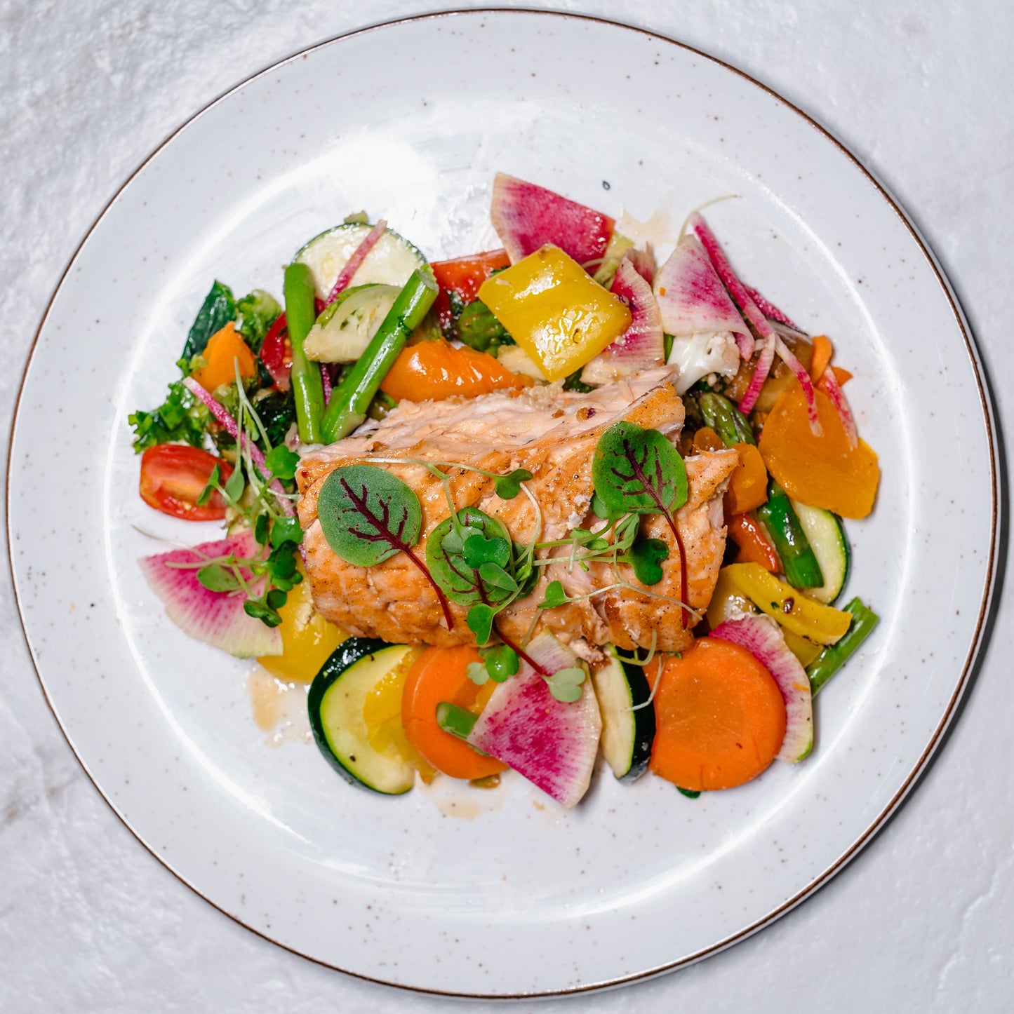 Keto - Pan Seared Salmon with Ponzu Sauce (Organic Atlantic Salmon) with Roasted Pine nuts