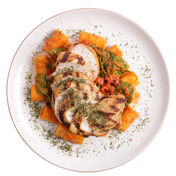 Gourmet XL - Creamy Roasted Red Pepper Rigatoni with Grilled Chicken