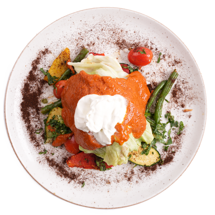 Keto - Pulled Chicken Savoy Wrapped Enchiladas w/ Guajillo Sauce and Sour Cream