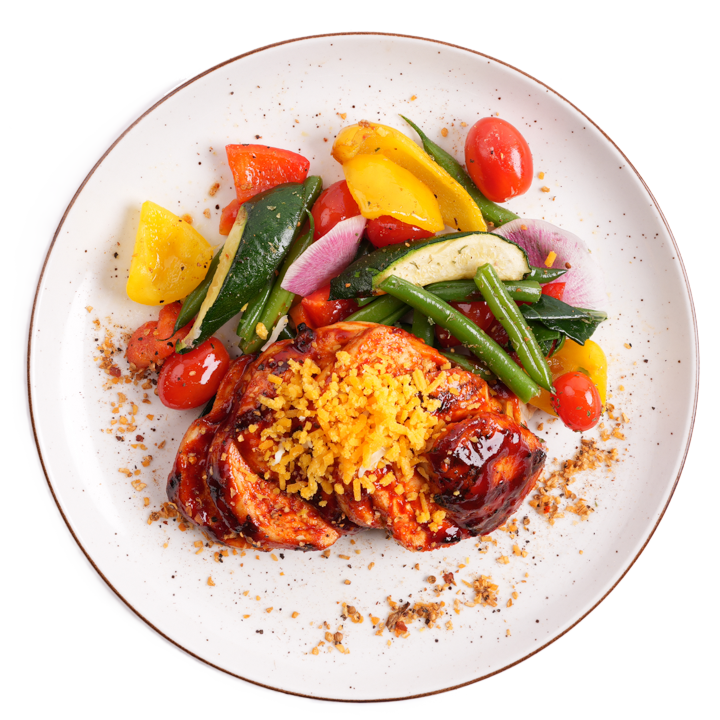 Keto - Sweet and Smoky BBQ Chicken Breast with Cheddar Cheese