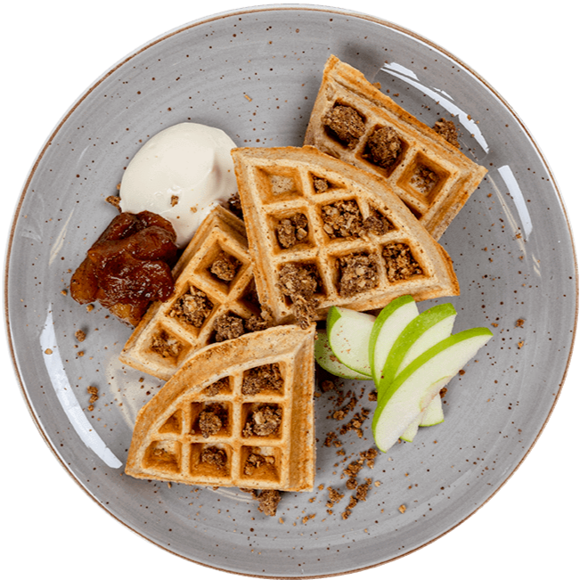 Breakfast - Apple Crumble Protein Waffle Gluten Free