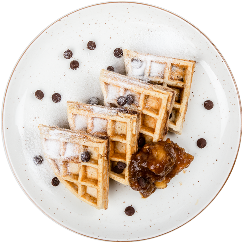 Banana Chocolate Chip Waffle – Oats, Coconut & Peanut Butter