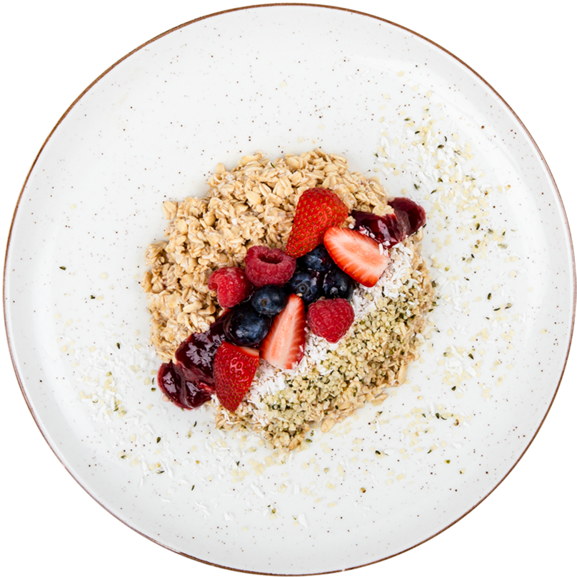 Breakfast - Vegan Berry Coconut Protein Oat Bowl