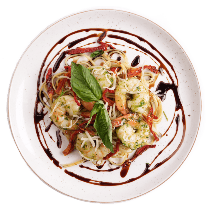 Gourmet XL - Caprese Linguine with Pesto Shrimp