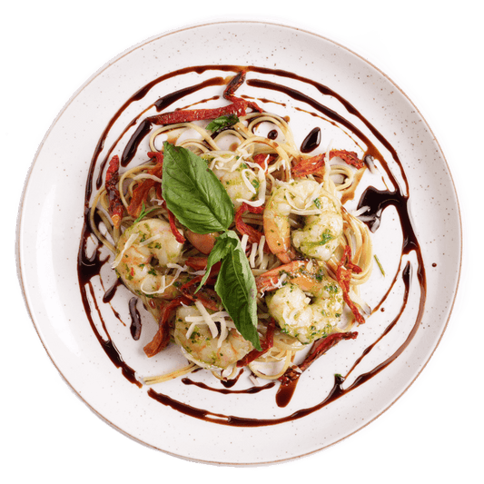 Family Meal - Caprese Linguine with Pesto Shrimp