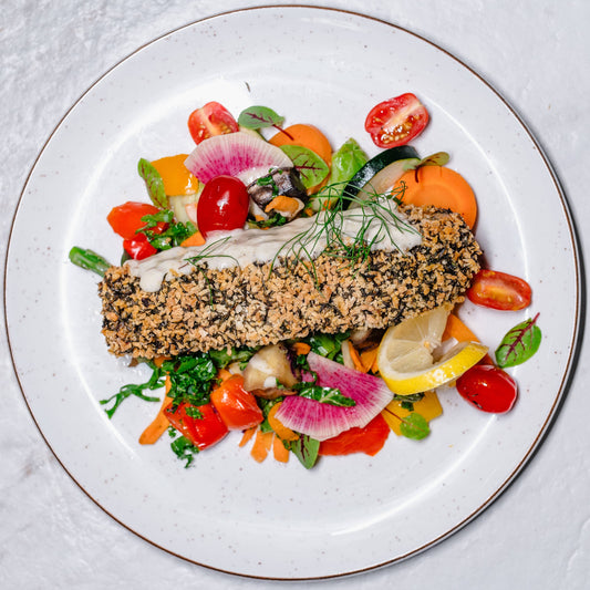 Keto - Pistachio Herb Crusted Salmon w/ Citrus Dill Sauce (Organic Atlantic Salmon)