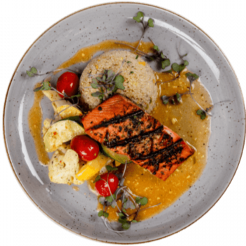 Gourmet - Grilled Salmon with Smoked Lemon Sauce (Organic Atlantic Salmon)