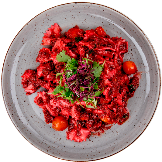 Vegan - Farfalle with Beetroot Bolognese