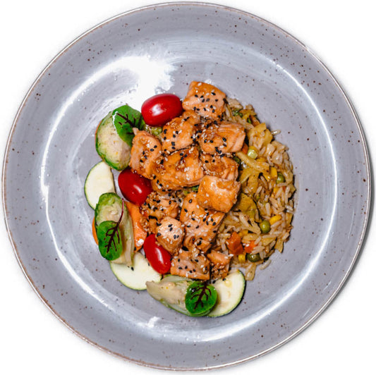 Gourmet - Sesame Salmon Bites with Tangy Teriyaki Aioli (Organic Atlantic Salmon)