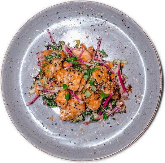 Paleo - Sesame Salmon Bites with Tangy Teriyaki Aioli (Organic Atlantic Salmon)