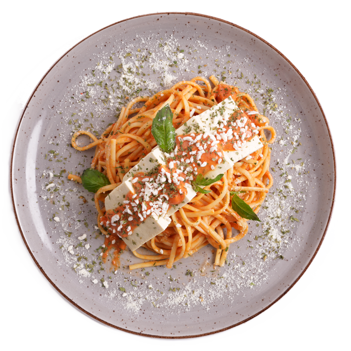 Vegan - Italian Grilled Tofu Parmesan & Linguini
