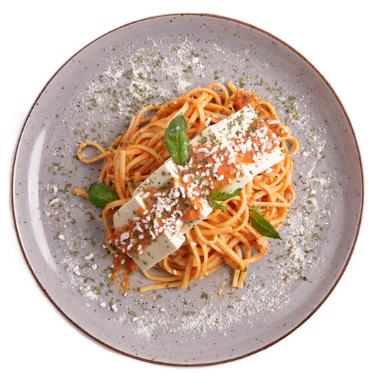 Vegan - Italian Grilled Tofu Parmesan & Linguini