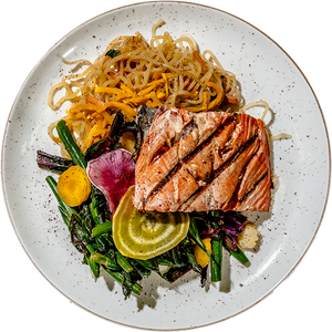 Athlete – Sweet Potato Noodle Bowl with Salmon & Lemon