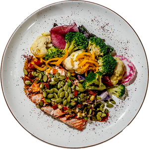 Weight Loss - Blackened Misso Glaze Salmon (Organic Atlantic Salmon) w/ Pineapple Salsa