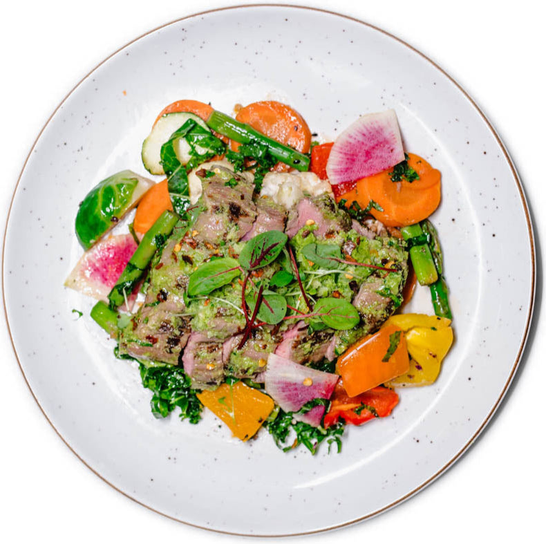 Weight Loss - Marinated Chimichurri Steak w/ Red Pickled Onions