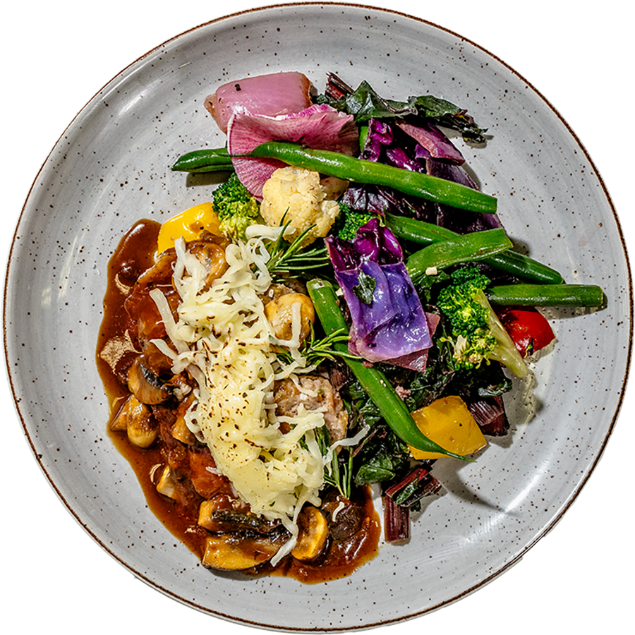 Keto - Turkey Salisbury Steak and Mushroom Gravy and Mozzarella Cheese