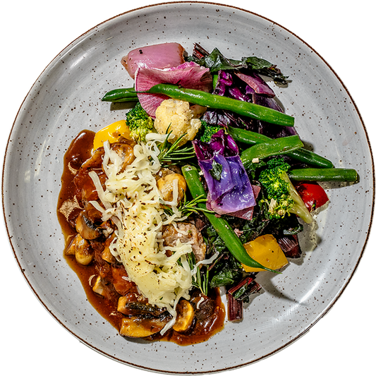 Keto - Turkey Salisbury Steak and Mushroom Gravy and Mozzarella Cheese