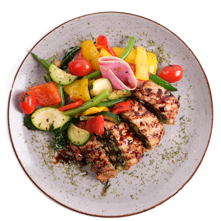 Weight Loss - Garlic & Herb Turkey Roulade with Pomegranate Glaze