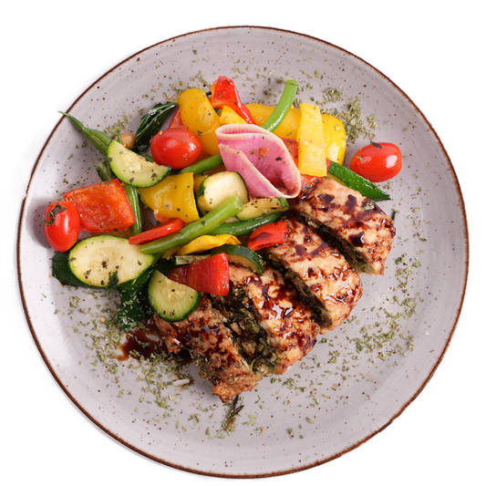Weight Loss - Garlic & Herb Turkey Roulade with Pomegranate Glaze
