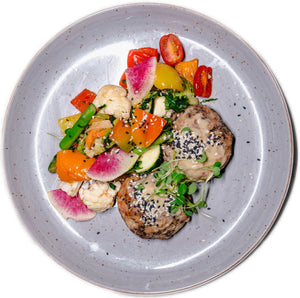 Keto - Turkey Tsukune Japanese Meatballs with Black & White Sesame Seeds