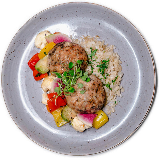 Athlete – Lean Ground Turkey with Brown Rice & Grilled Vegetables