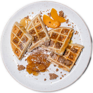Breakfast - Peach Crumble Protein Waffle