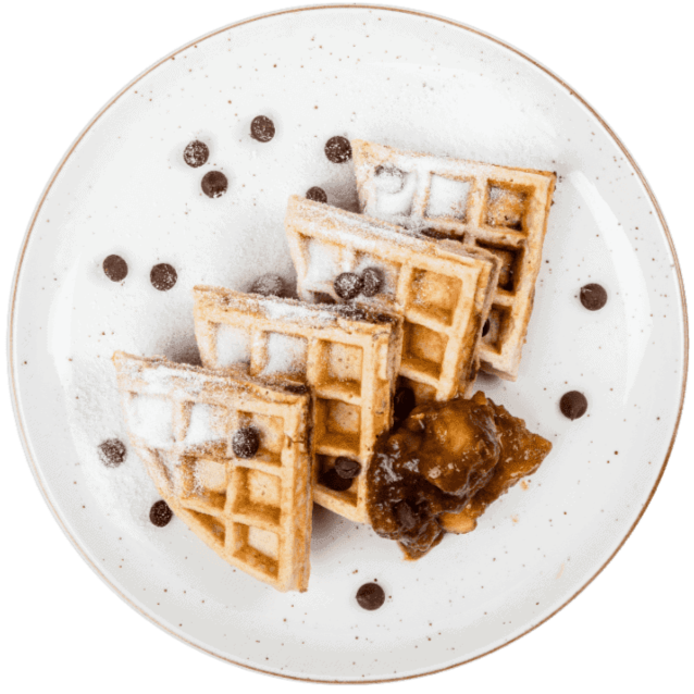 Breakfast - Banana Chocolate Chip Protein Waffle