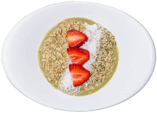 Breakfast - Matcha Strawberry Overnight Oat Bowl